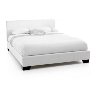 An Image of Parma Faux Leather King Size Bed In White