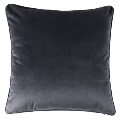 An Image of Large Plain Velvet Cushion - Dark Grey