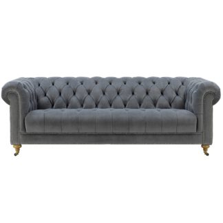 An Image of Ullswater 4 Seater Sofa, Pewter Velvet