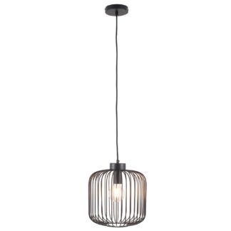 An Image of Metal Wire Pendant Light, Matt Black