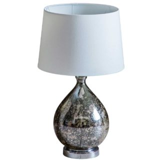 An Image of Mottled Glass Table Lamp, Silver