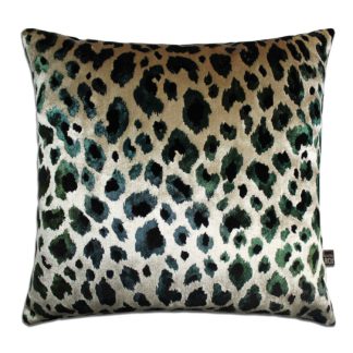 An Image of Leopard Cushion, Green