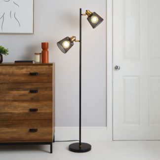 An Image of Idris Industrial Floor Lamp Black