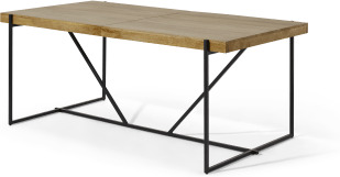 An Image of Morland 6-8 Seat Extending Dining Table, Light Mango Wood