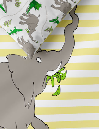 An Image of M&S Roald Dahl™ & Nhm™ Pure Cotton Elephant Bedding Set