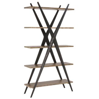 An Image of Sam Cross Shelving Unit, Burnt Oak and Ebony