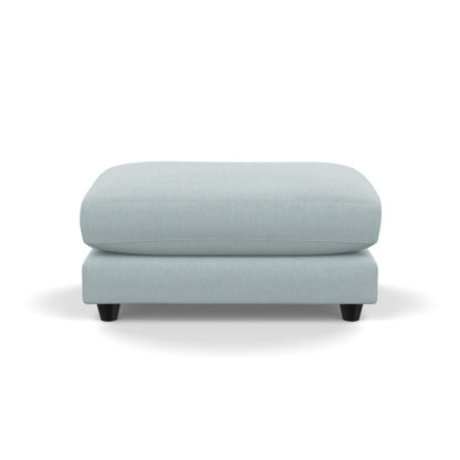 An Image of Heal's Snooze Footstool Brushed Cotton Cadet Black Feet