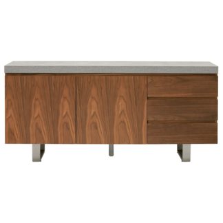 An Image of Halmstad Sideboard, Concrete and Walnut