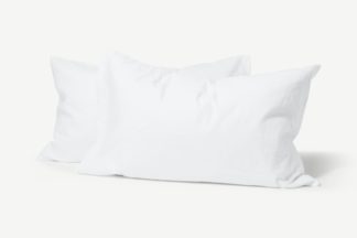 An Image of Tira Linen & Cotton Blend Pair of Pillowcases, White