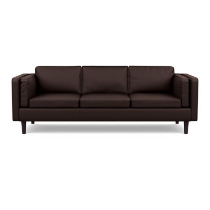 An Image of Heal's Chill 4 Seater Sofa Leather Grain Chocolate 066 Natural Feet