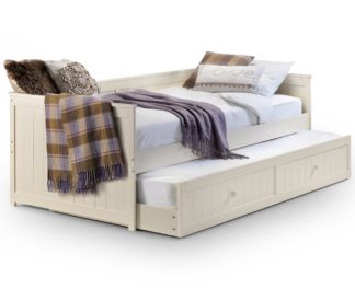 An Image of Jessica Stone White Wooden Guest Bed Frame and Trundle - 3ft Single