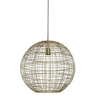 An Image of Round Metal Wire Pendant Light, Gold