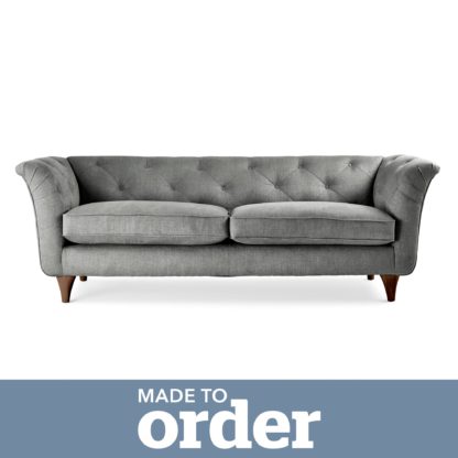 An Image of Jaipur 3 Seater Sofa Brushed Plain Fabric Brushed Plain Cobalt