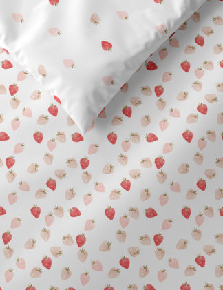 An Image of M&S Pure Cotton Strawberry Bedding Set