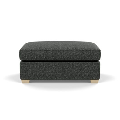 An Image of Heal's Torino Footstool Leather Black Black Feet