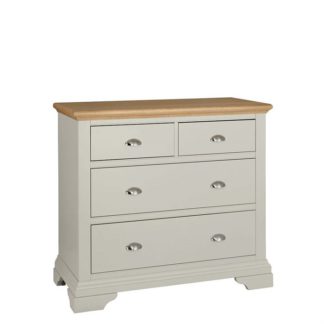 An Image of Carrington 2 Over 2 Drawer Chest, Soft Grey and Oak