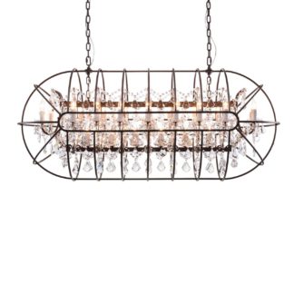 An Image of Timothy Oulton Gyro Rectangular Chandelier, Antique Rust