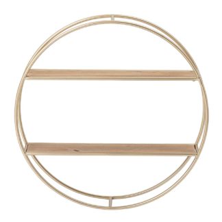 An Image of Round Double Wall Shelf, Gold