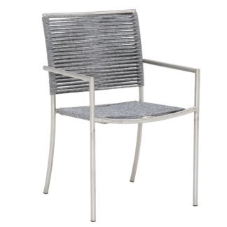 An Image of Geradis Bula Dining Chair, Grey