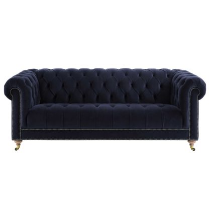 An Image of Ullswater 3 Seater Sofa, Ink Blue Velvet