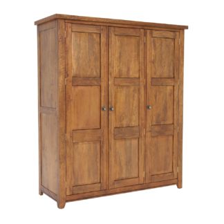 An Image of New Frontier Mango Wood 3 Door Wardrobe