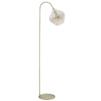 An Image of Brass and Smoked Glass Floor Lamp