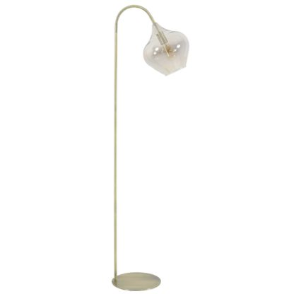 An Image of Brass and Smoked Glass Floor Lamp