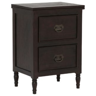 An Image of Sumatra Bedside Table, Dark Wood