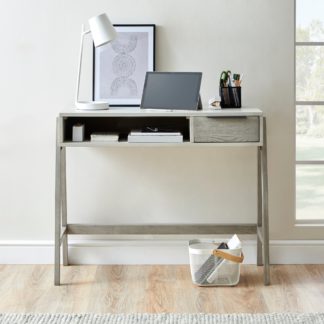 An Image of Rogan Concrete Effect Desk Grey