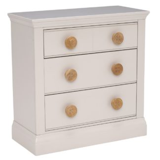 An Image of Buttons 3 Drawer Chest, Stone