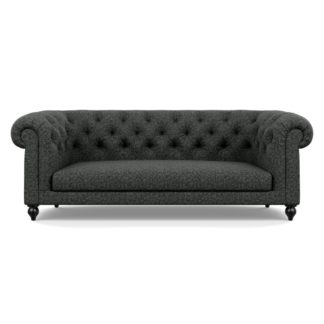 An Image of Heal's Fitzrovia 3 Seater Sofa Brecon Charcoal Black Feet