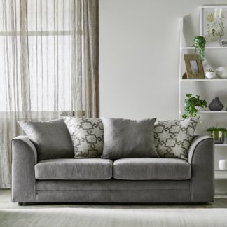 An Image of Washington Fabric 3 Seater Sofa Grey