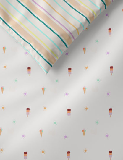 An Image of M&S Cotton Mix Ice Cream Bedding Set