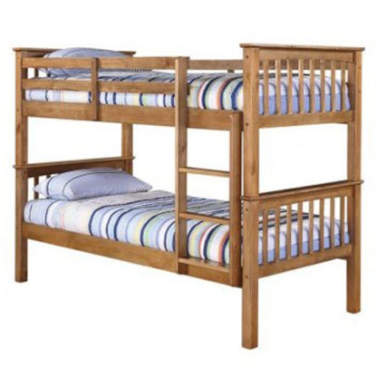 1cc2e7a419c52cd3b273b408999258e5a5351651ea7b169269b0f628db72bb58.jpg An Image of Leno Wooden Double Bunk Bed In Antique Wax Pine