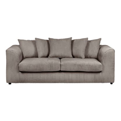 An Image of Blake Jumbo Cord 3 Seater Sofa Black