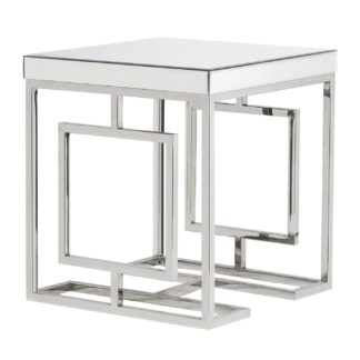 An Image of Mirrored Side Table, Silver