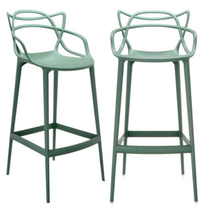 An Image of Pair of Kartell Masters Bar Stools, Black