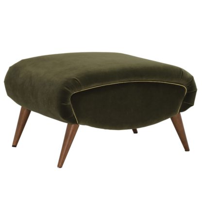 An Image of Remy Velvet Footstool, Biba Moss