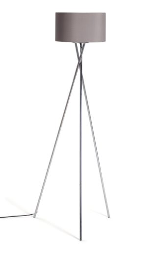 An Image of Habitat Tripod Floor Lamp - Grey and Chrome