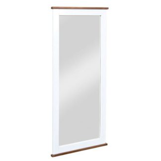 An Image of Westerland FSC Wooden Wall Mirror In White And Oak