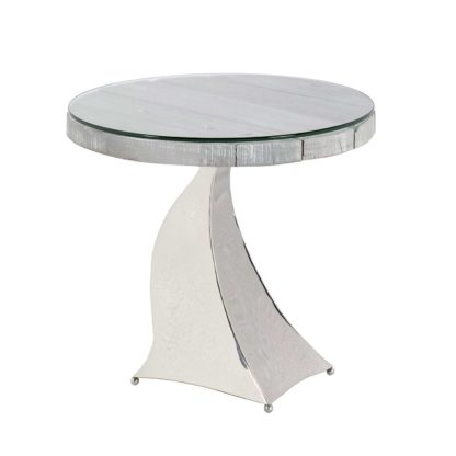 An Image of Caspian Promesse Reclaimed Wood Round Side Table