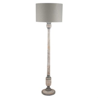 An Image of Mango Wood Floor Lamp, Grey and Whitewash