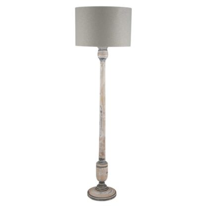 An Image of Mango Wood Floor Lamp, Grey and Whitewash