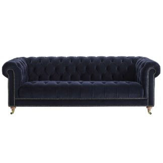 An Image of Ullswater Velvet 4 Seater Chesterfield Sofa