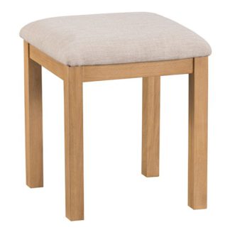 An Image of Concan Wooden Dressing Stool In Medium Oak