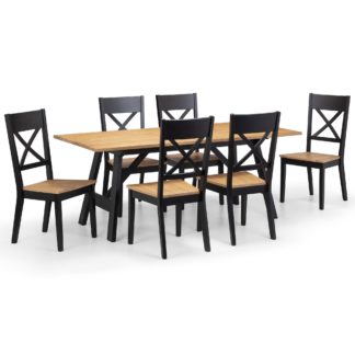 An Image of Hockley Dining Table with 6 Chairs Black
