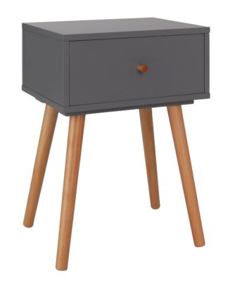 An Image of Habitat Otto 1 Drawer Bedside Table - Grey
