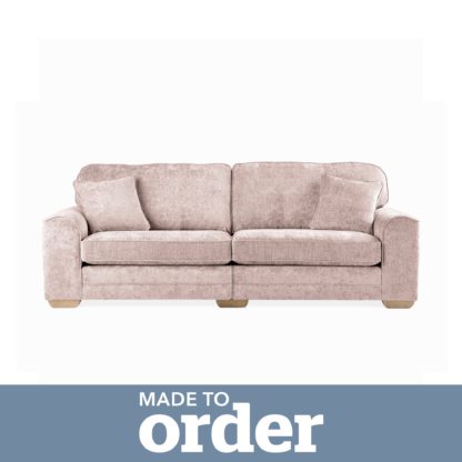 An Image of Morello 4 Seater Sofa Luxury Chenille Pink