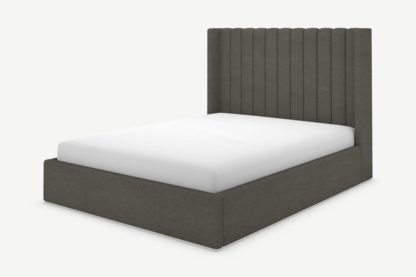 An Image of Cory King Size Ottoman Storage Bed, Granite Grey Boucle