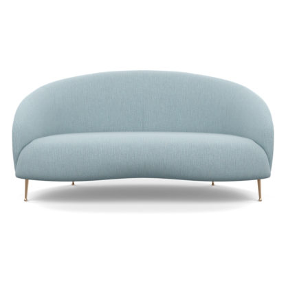 An Image of Heal's Bloomsbury 2 Seater Sofa Brushed Cotton Cadet Brass Feet